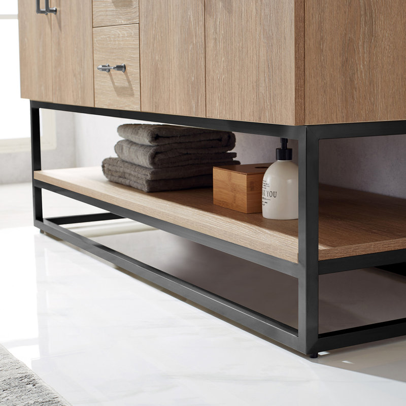 Wade Logan® Annice 60'' Freestanding Double Bathroom Vanity with Stone